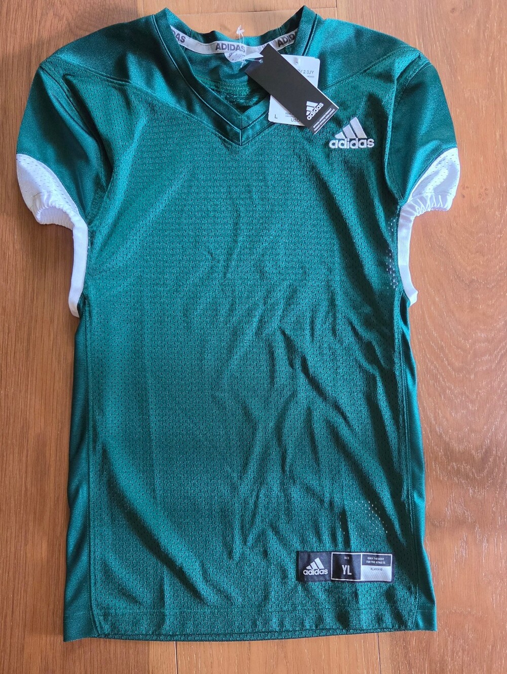 Adidas Youth Large Green Football Jersey NWT Press Coverage 2.0 H63655